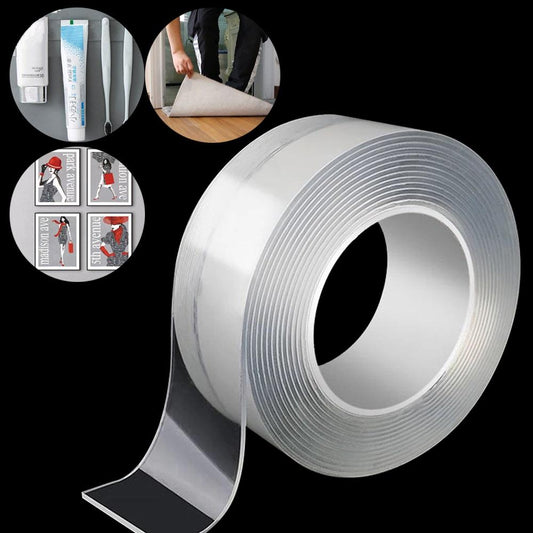 Nano Tape,(Transparent Reusable Double Sided Nano Gel Adhesive Tape)